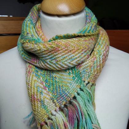 Hand Woven, Hand Dyed, Baby Scarf, Multicolor