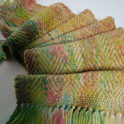 Hand Woven, Hand Dyed, Baby Scarf, Multicolor