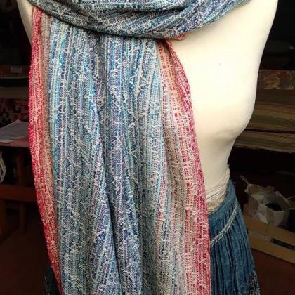 Hand Woven Shawl, Baby Wrap, Cotton And Silk