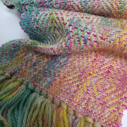 Handwoven hand-dyed scarf, baby sca..