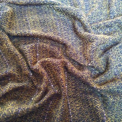 Handwoven evening shawl - golden an..