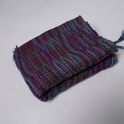 Colorful Hand Woven Shawl - Cotton And Viscose