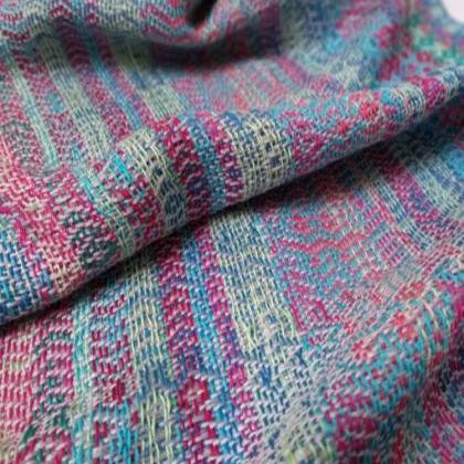 Handwoven shawl-Stole-Colorful scar..